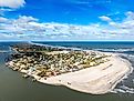 Aerial view of Vilano Beach, Florida.