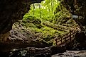 The cave view of maquoketa state park in Iowa. 