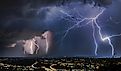 Thunderstorm over Oslo, Norway.