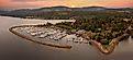 Aerial View of John Wayne Marina, Sequim, Washington