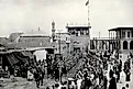 World War 1 in the Middle East. The Union Jack flies over Bagdad as British troops enter the city after its capture from the Ottomans on March 11, 1917.