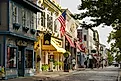 Newport, RI USA: The historic seaside city of Newport, Rhode Island features iconic architecture, whimsical signs and colorful displays of nature.