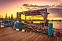 Port Macquarie, New South Wales, Australia: Entrance to dolphin cruise tours at sunset via Alex Cimbal / Shutterstock.com