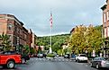 COOPERSTOWN, NEW YORK - SEPT 28, 2018: Main Street in the upstate town and home of the National Baseball Hall of Fame