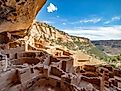 Ancient cliff dwellings in the Mesa Verde National Park.