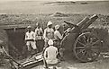 Ottoman artillery at Hareira in 1917 to defend against the British advance into Palestine.