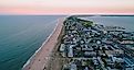 An aerial view of Dewey Beach in Delaware, a popular summertime tourist destination
