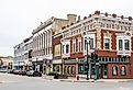 Historic Downtown Shopping District in Leavenworth, Kansas. Image credit Jon M. Ripperger via Shutterstock