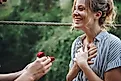 Man proposing to his woman.