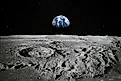 Earth as seen from the surface of the Moon.