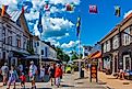 Commercial street in Borgholm, Sweden. (Editorial credit: trabantos / Shutterstock.com)