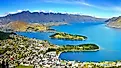 Aerial view of Queenstown, New Zealand.
