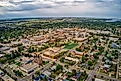 Aerial view of Jamestown, North Dakota.