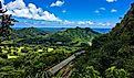 View seen from hiking on the Old Pali road of the Pali Highway. Editorial credit: Kara Knight / Shutterstock.com