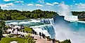 People observing the Niagara Falls in New York.