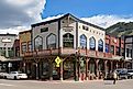Front exterior of the Broadway Shops in downtown Jackson, Wyoming. Photo credit: Ceri Breeze / Shutterstock.com