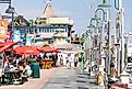 Destin, Florida: Harborwalk village city town with boardwalk at marina