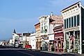 Victorian-style storefronts along Main Street in Ferndale, California. Editorial credit: Conor P. Fitzgerald / Shutterstock.com
