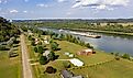  Aerial view of the Ohio River flowing by Gallipolis.