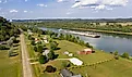  Aerial view of the Ohio River flowing by Gallipolis.