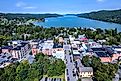 Aerial view of Cooperstown, New York