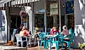 We were dining outside on a warm autumn afternoon at a cafe in Dahlonega. Image credit Jen Wolf via Shutterstock.