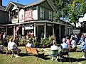 People enjoying a musical performance at Mountain View, Arkansas