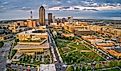 Aerial View of Des Moines, Iowa.