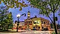 evening street view in Chagrin falls, ohio