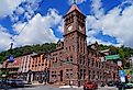 View of the historic town of Jim Thorpe in the Lehigh Valley in Carbon County, Pennsylvania, United States.