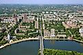 Aerial view of Donetsk, Ukraine