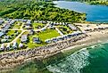 Beachfront campground in Little Compton, Rhode Island.