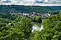 Aerial view of Frankfort, Kentucky.
