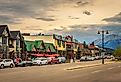 Evening on the streets of Jasper in canadian Rocky Mountains. Editorial credit: Nick Fox / Shutterstock.com