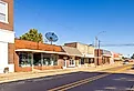 The old business district along Main St in Piggott. Image credit: Roberto Galan via Shutterstock.