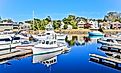 Kennebunkport, maine/united states - 10/6/2010: Beautiful harbor of fishing village in dock square