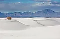 Unusual natural landscapes in White Sands National Park, New Mexico. 