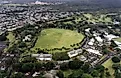 An aerial view of Fort Shafter in Hawaii.