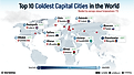 infographic showing the coldest capital cities in the world