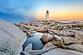 This iconic lighthouse on Peggy's Point is quintessential of The Maritimes region in eastern Canada. 