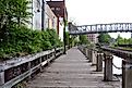Boardwalk through the Manayunk neighborhood of Philadelphia.