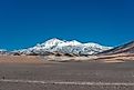 A view of Nevado Ojos del Salado - the world's highest active stratovolcano in Atacama Desert.