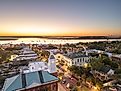 The historic downtown cityscape of Fernandina Beach, Florida.