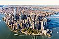 Aerial view of lower Manhattan New York City, United States.