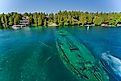 The Shipwrecks the Schooner Sweepstakes in Big Tub Harbour, Bruce Peninsula National Park and Fathom Five National Marine Park, Tobermory, Ontario, Canada
