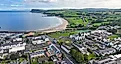 Aerial view of Ballycastle, County Antrim, Northern Ireland.