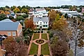 Aerial view of the historic Cupola House surrounded by trees in Edenton, North Carolina. Editorial credit: Kyle J Little / Shutterstock.com