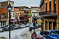 Downtown of Galena Illinois , with Christmas decorations
