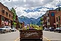 Downtown street in Telluride, Colorado.