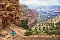 A hiker on the Grand Canyon's Bright Angel Trail.